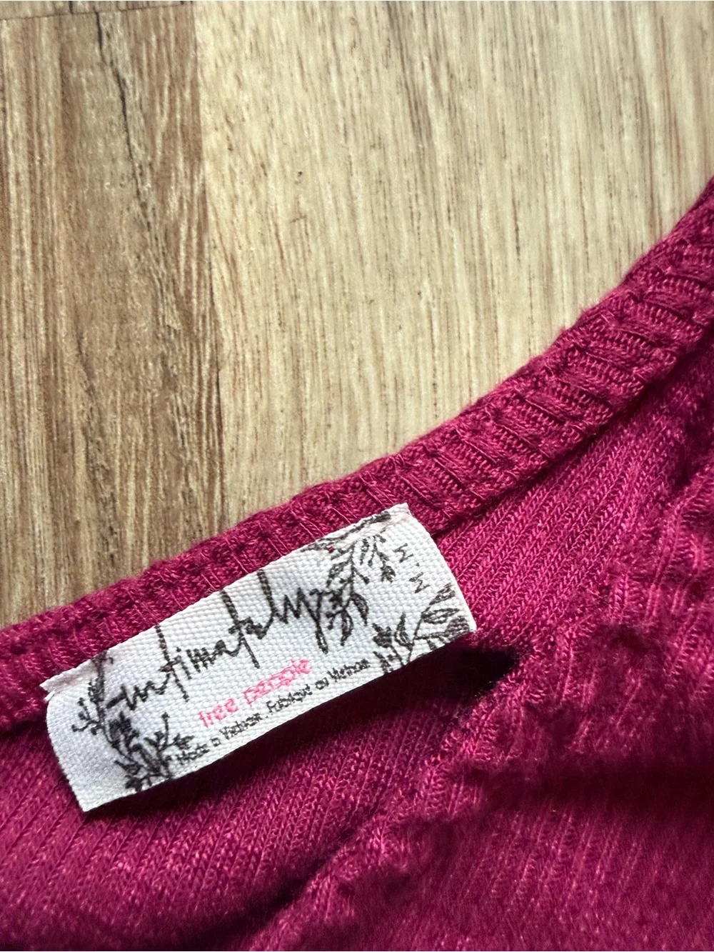 Free People Flowy V-Neck Tank Top - Berry Red